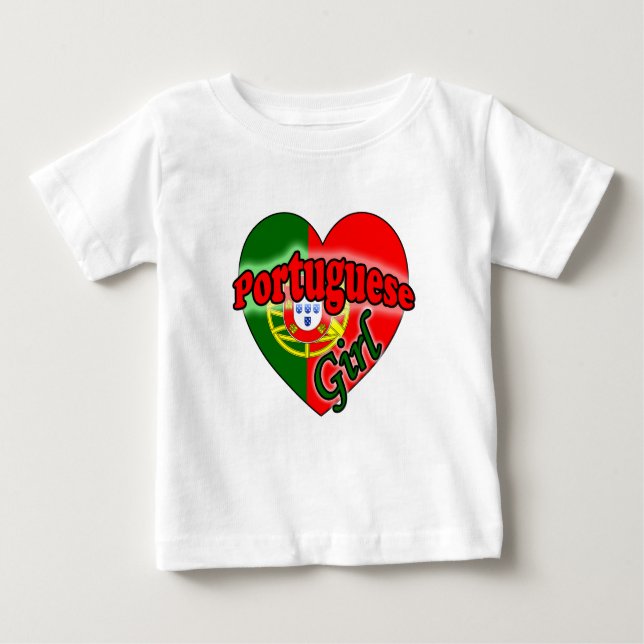 Camiseta Para Bebê Portuguese Girl (Frente)