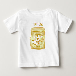 Camiseta Para Bebê Poster de comida retrô de carne de bovino