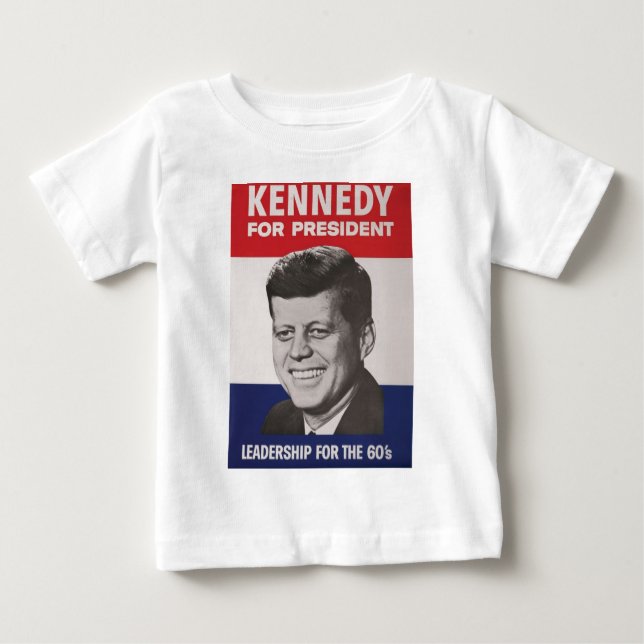 Camiseta Para Bebê Poster de Kennedy (Frente)