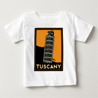 Camiseta Para Bebê Poster de viagens retro do art deco de Toscânia
