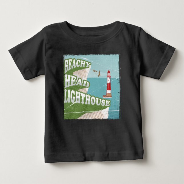 Camiseta Para Bebê Poster do farol da cabeça de praia (Frente)
