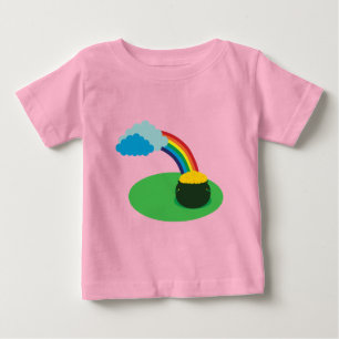 Camiseta Para Bebê Pote da criança Dourada T-Shirt