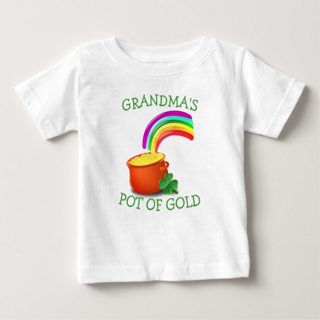 Camiseta Para Bebê Pote personalizado de Ruas Douradas. (Frente)
