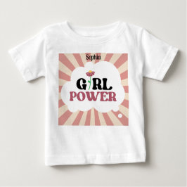 Camiseta Para Bebê POTÊNCIA DA GAROTA. Nome editável