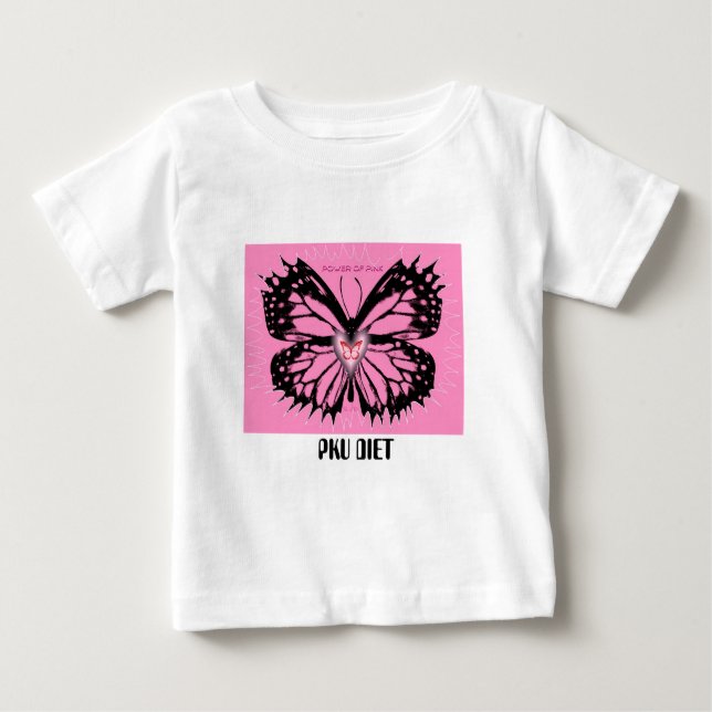 CAMISETA PARA BEBÊ POTÊNCIA DE PINK2, BELEZA VERMELHA, DIETA PKU (Frente)