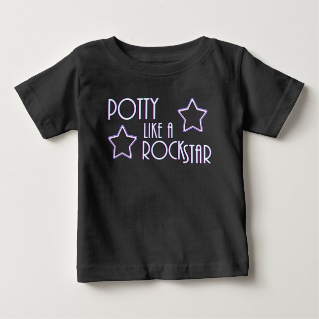 Camiseta Para Bebê Potty Like a Rock Star (Frente)