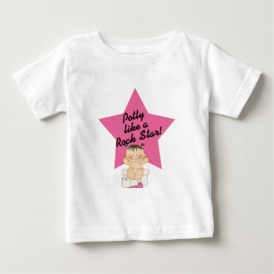 Camiseta Para Bebê Potty Like A Rock Star Girl