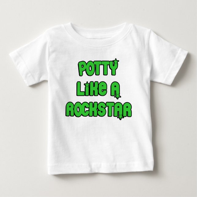 Camiseta Para Bebê Potty Like A Rockstar (Frente)