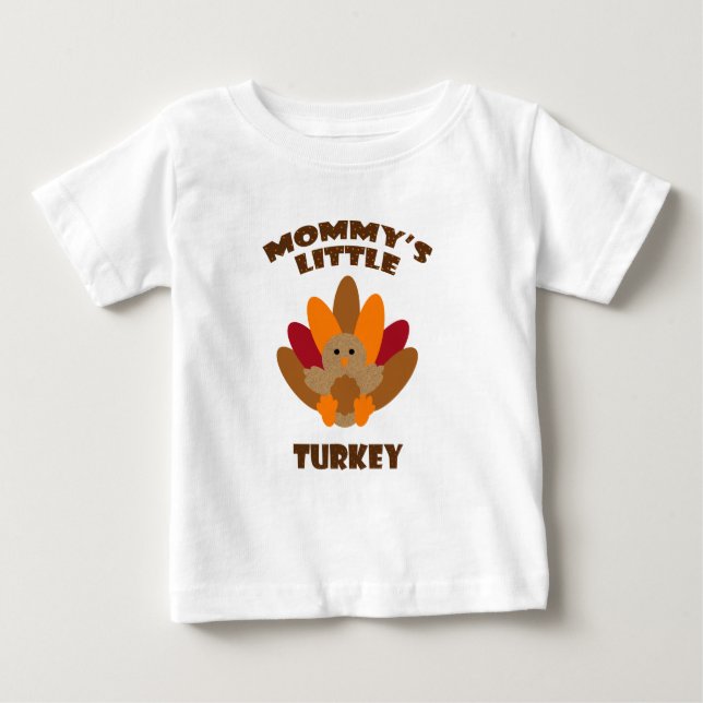 Camiseta Para Bebê Pouca Turquia da mamã (Frente)