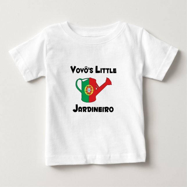 Camiseta Para Bebê Pouco Jardineiro de Vovo (Frente)