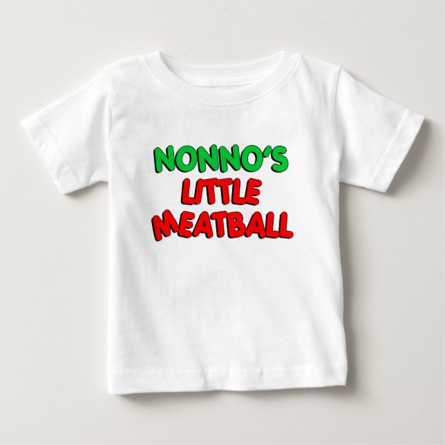 Camiseta Para Bebê Pouco Meatball de Nonno (Frente)