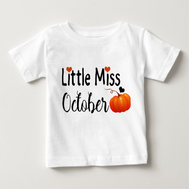 Camiseta Para Bebê pouco mês de outubro (Frente)