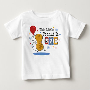 Camiseta Para Bebê Pouco primeiro aniversario do amendoim