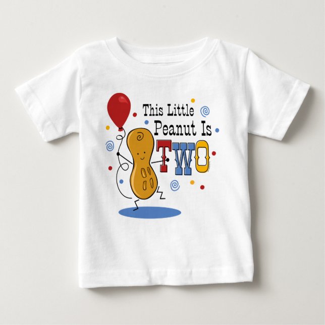 Camiseta Para Bebê Pouco segundo aniversário do amendoim (Frente)