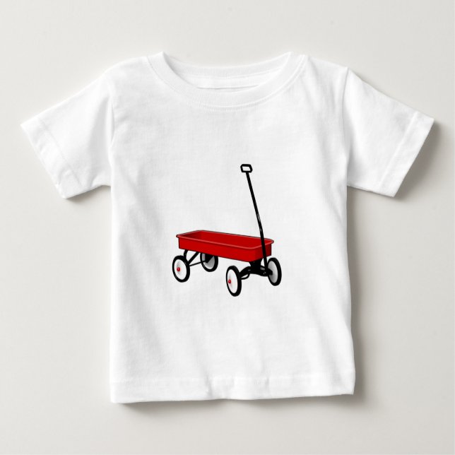 Camiseta Para Bebê Pouco vagão vermelho (Frente)