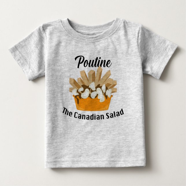 Camiseta Para Bebê Poutine, A Salada Canadiana - Baby Fine Jersey T-S (Frente)