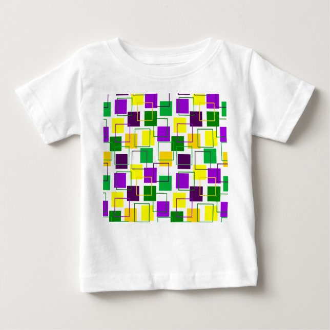 Camiseta Para Bebê Praças e contornos de Mardi Gras (Frente)