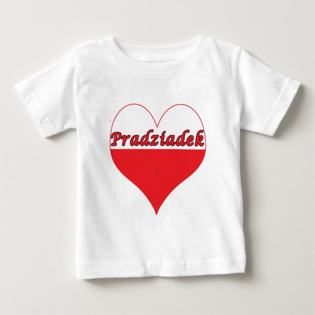 Camiseta Para Bebê Pradziadek Polonês Heart (Frente)