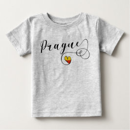 Camiseta Para Bebê Prague Heart, República Checa