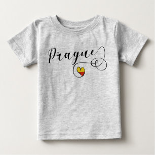 Camiseta Para Bebê Prague Heart, República Checa