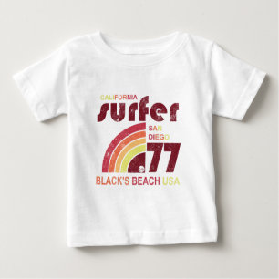Camiseta Para Bebê praia Califórnia dos pretos