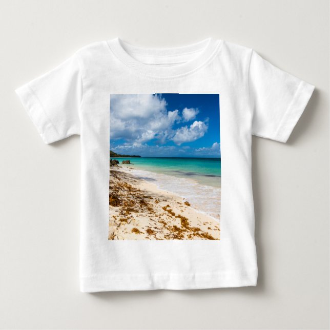 Camiseta Para Bebê praia de Anse Canot em Marie-Galante (Frente)