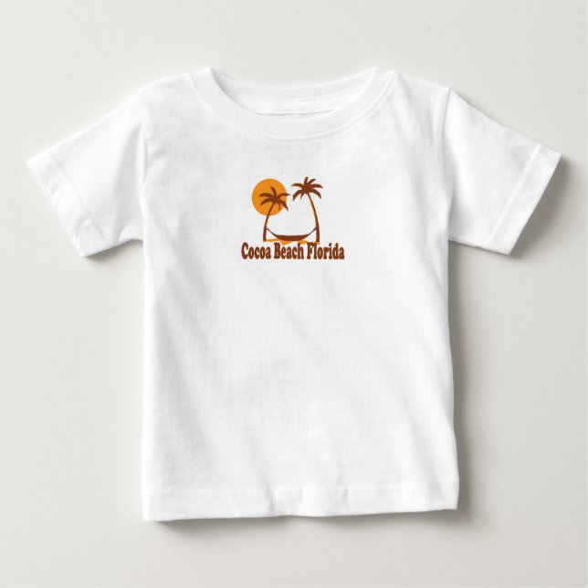 Camiseta Para Bebê Praia de Cacau - Design de praia. (Frente)