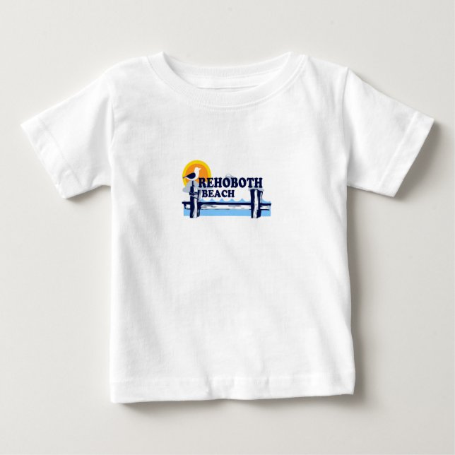 Camiseta Para Bebê Praia de Rehoboth (Frente)