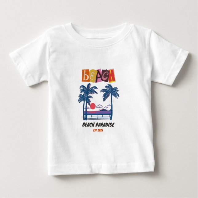 Camiseta Para Bebê Praia do Paraíso (Frente)
