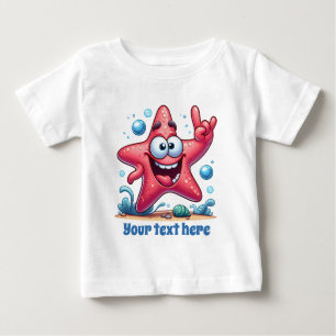 Camiseta Para Bebê Praia unissex legal adicionar texto oceano estrela