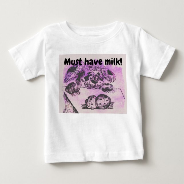 Camiseta Para Bebê Precisa Leite (Frente)