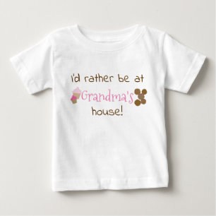 Camiseta Para Bebê Preferencialmente estar na casa da vovó