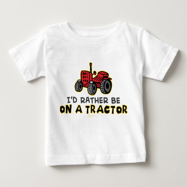 Camiseta Para Bebê Preferencialmente Estar Num Trator (Frente)