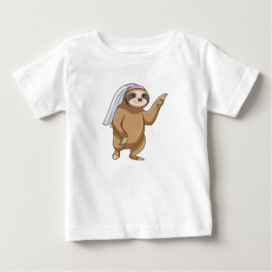 Camiseta Para Bebê Preguiça como Noiva com Véu