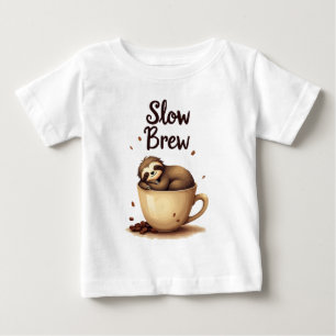 Camiseta Para Bebê Preguiça de Café com Infusão Lenta