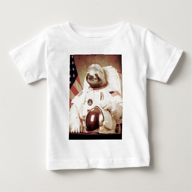 Camiseta Para Bebê Preguiça do astronauta (Frente)
