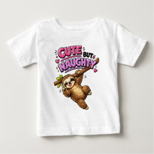 Camiseta Para Bebê Preguiça fofa mas travessa