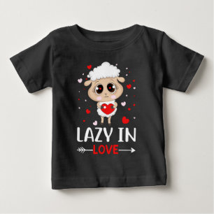 Camiseta Para Bebê Preguiçoso no Amor Ovino para Solteiros Dias de os