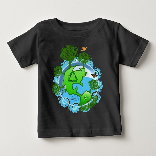 Camiseta Para Bebê Prêmio TBA ganhador de um Reciclar global (Frente)