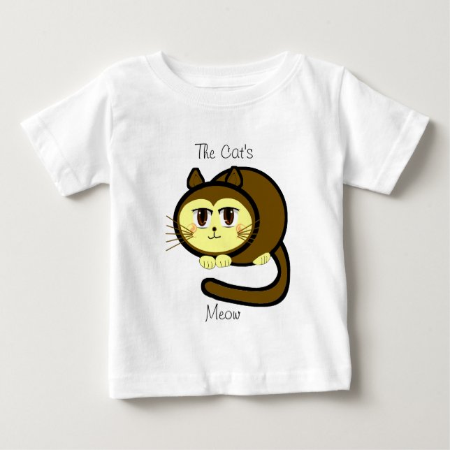 Camiseta Para Bebê Prêmio TBA WINNER O medidor do gato - personalizad (Frente)
