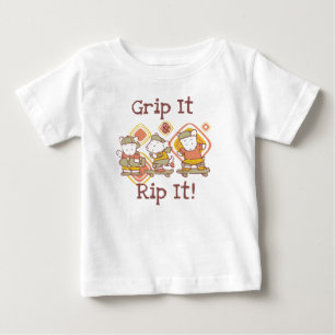Camiseta Para Bebê Prenda-o e rasgue-o que Skateboarding