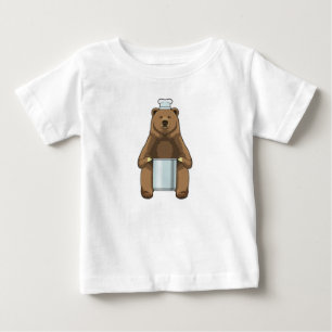 Camiseta Para Bebê Preparar como cozinhar com pote Cozinhar