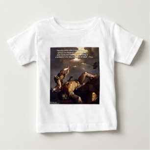 Camiseta Para Bebê Presente com Citação de Ticiano e Pintura de Davi/