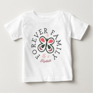 Camiseta Para Bebê Presente de Adoção da Borboleta Rosa da Família pa