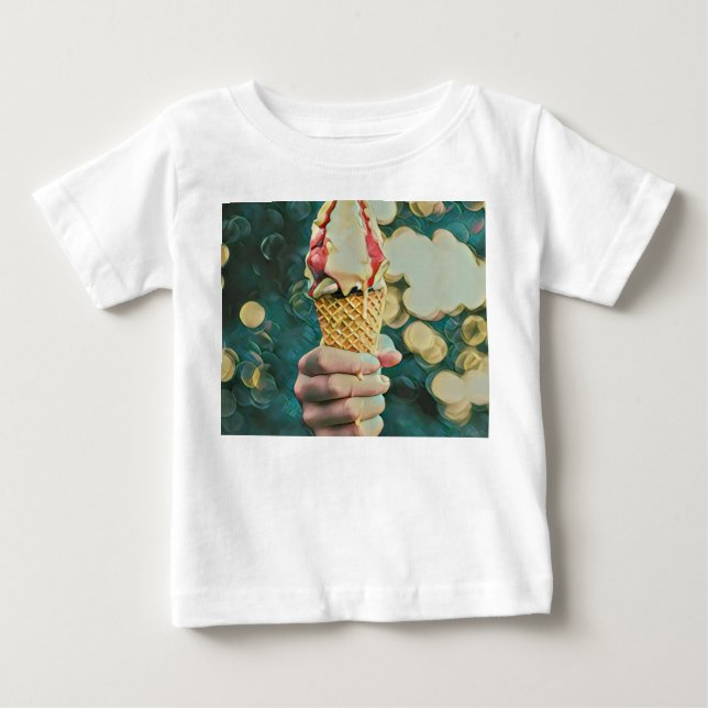 Camiseta Para Bebê presente de amante de sorvete (Frente)