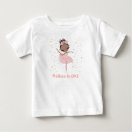 Camiseta Para Bebê Presente de Aniversário Bailarina Fofa Tutu para B