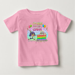 Camiseta Para Bebê Presente de aniversário de Bolo de Cartoon Lover-C