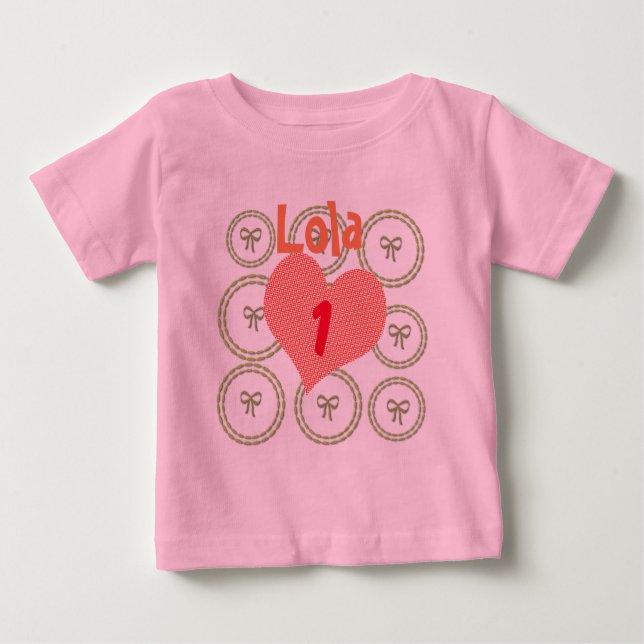 Camiseta Para Bebê Presente de Aniversário de Férias Pretty Bow (Frente)