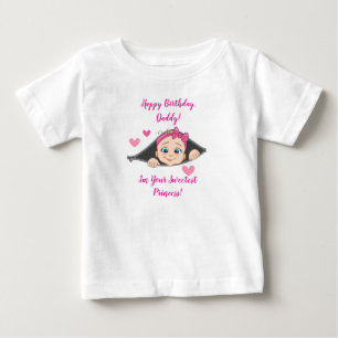 Camiseta Para Bebê Presente de Aniversário para Papai da Bebê Menina