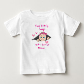 Camiseta Para Bebê Presente de Aniversário para Papai da Bebê Menina